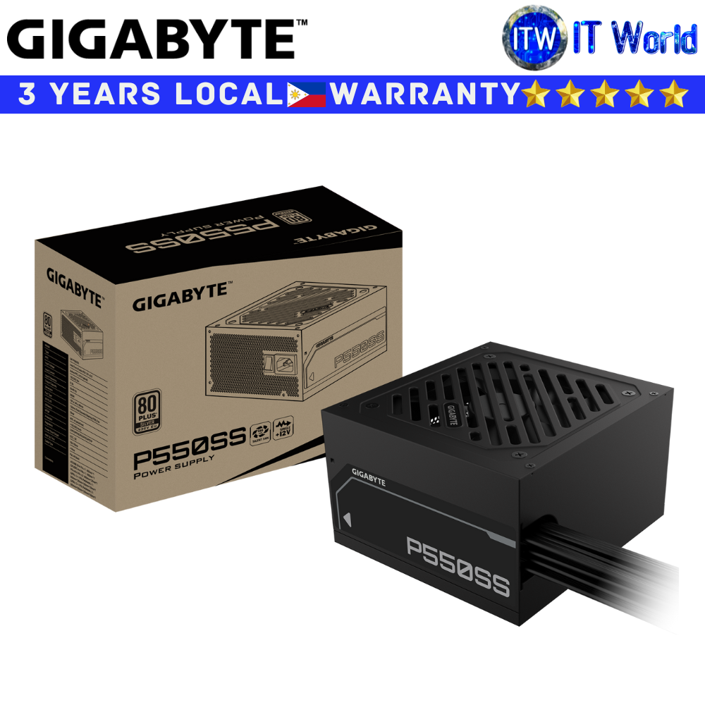 Gigabyte PSU 550W Power Supply Unit P550SS 80+ Silver Fluid Dynamic Bearing (GP-P550SS)