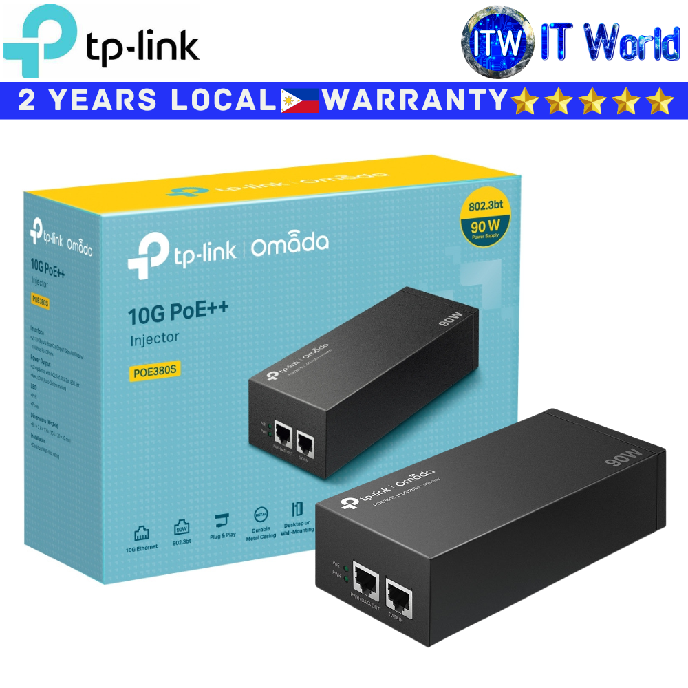 TP-Link PoE++ Injector POE380S Omada Plug &amp; Play Durable Metal Casing Integrated Power Supply