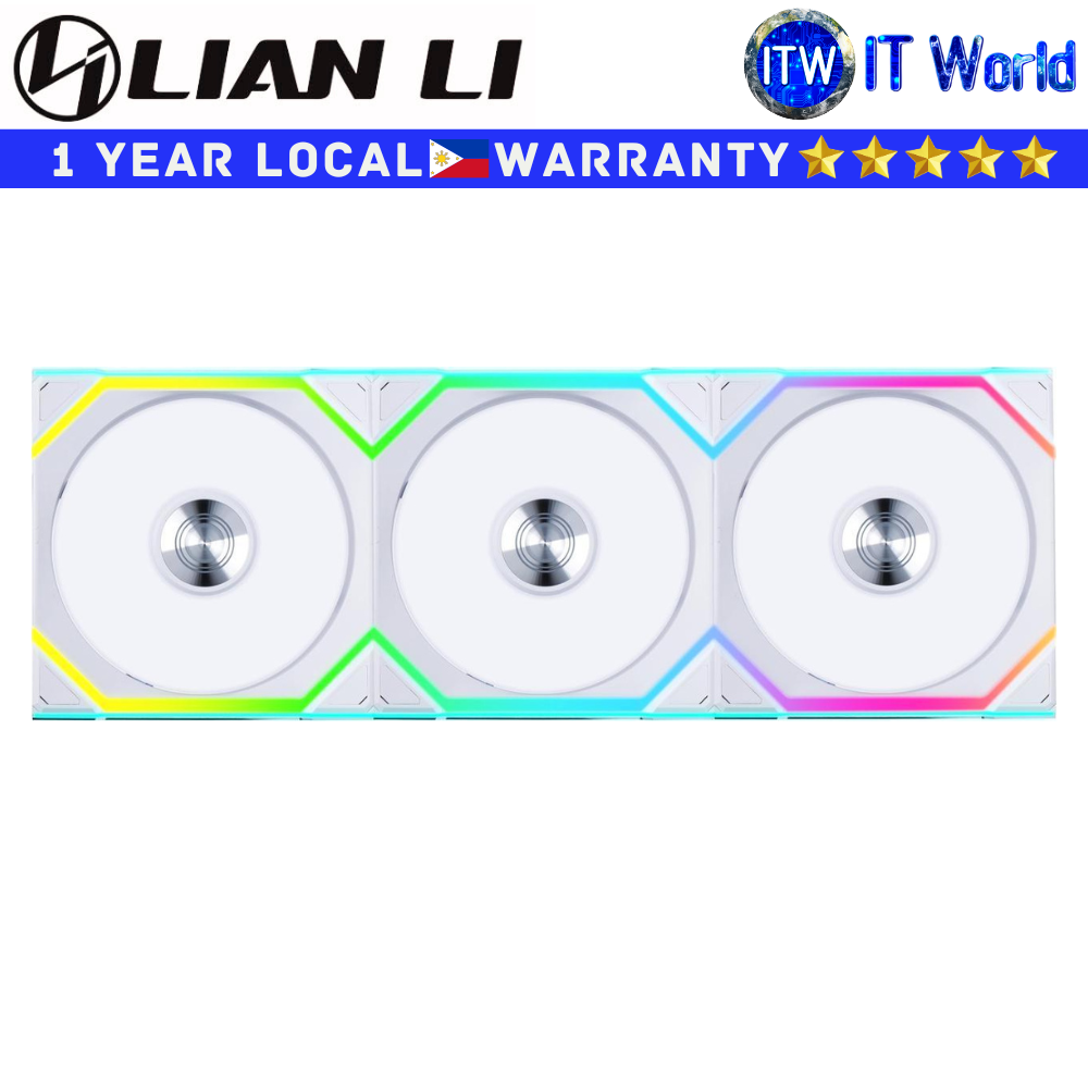 Lian Li Computer PC Fan UNI FAN SL Wireless 120 Reverse Blade Triple Fan White (G99.12RSL1W3W.00)