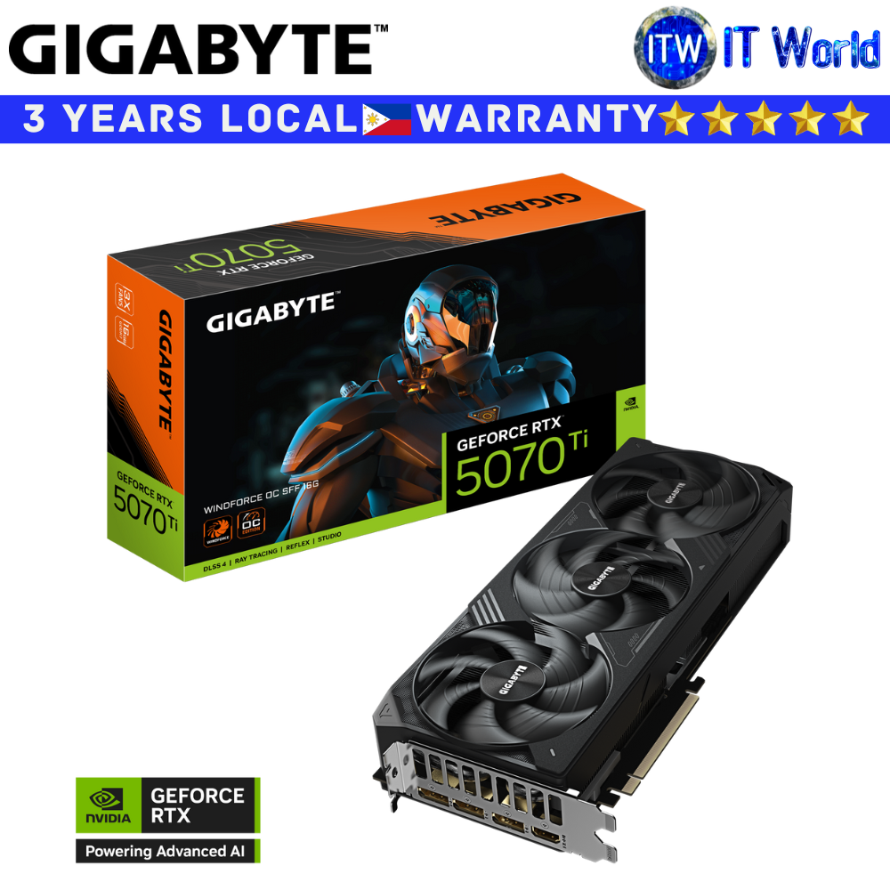 Gigabyte RTX 5070 Ti Windforce OC SFF 16GB GDDR7 Geforce Graphic Card (GV-N507TWF3OC-16GD)