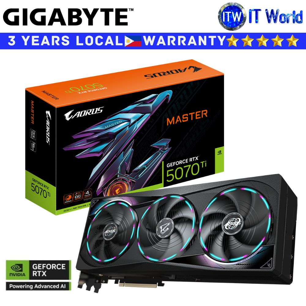 Gigabyte RTX 5070 Ti Master 16GB GDDR7 Aorus Geforce Graphic Card (GV-N507TAORUS-M-16GD)