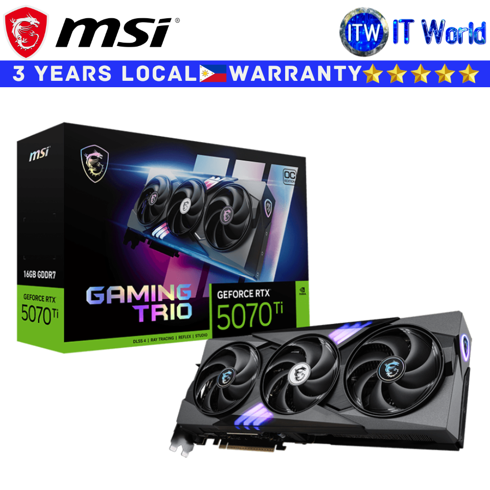 MSI RTX 5070 Ti 16GB GDDR7 Gaming Trio OC Plus Geforce Graphic Card