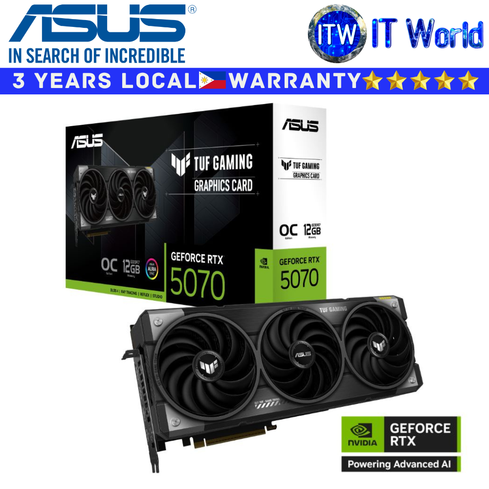 ASUS RTX 5070 12GB GDDR7 OC Edition TUF Gaming Geforce Graphic Card (TUF-RTX5070-O12G-GAMING)