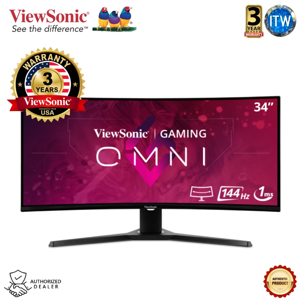 Viewsonic Curved Gaming Monitor VX3418-2KPC 34&quot; 3440x1440 UWQHD / 180Hz / VA / 1ms / 1500R