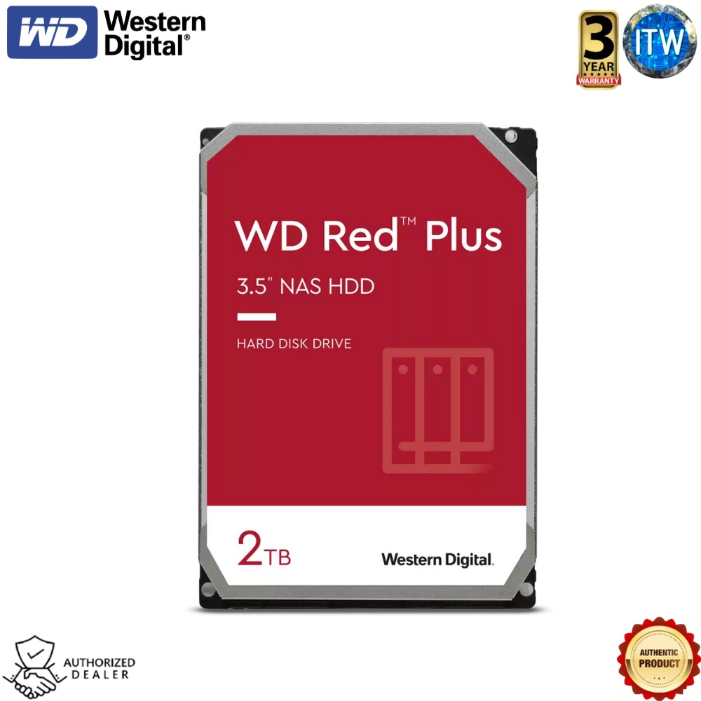 Western Digital WD Red 2TB Plus NAS 3.5&quot; Internal Hard Drive (WD20EFPX)