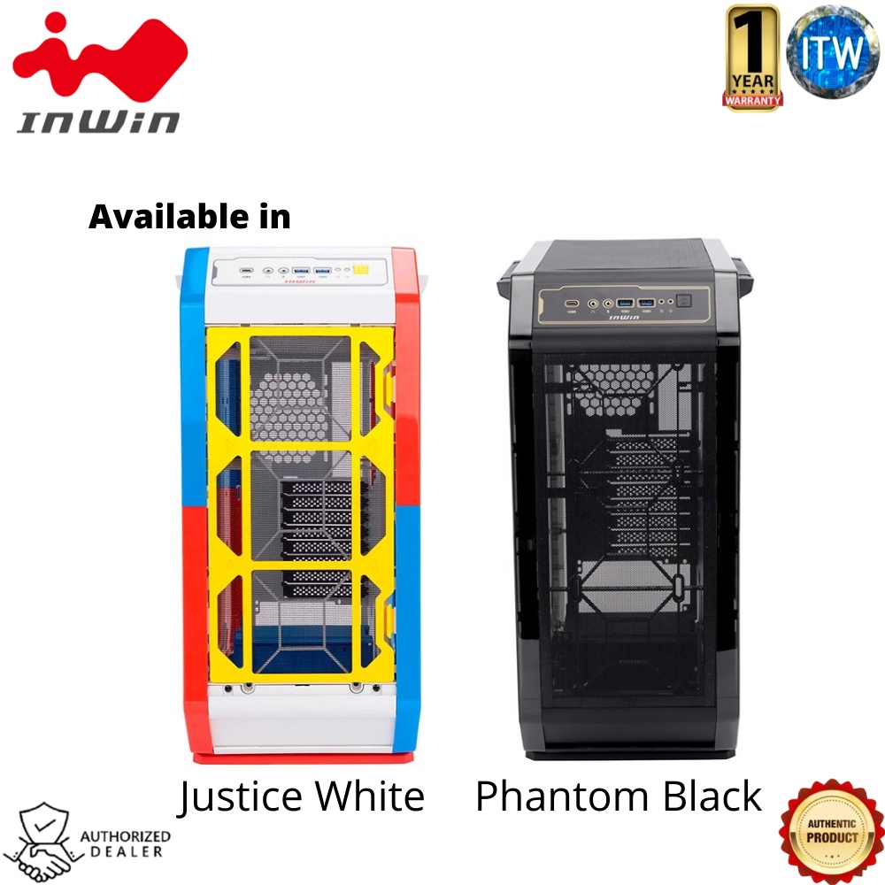 INWIN Airforce Mid Tower PC Case - in Justice White and Phantom Black (Justice White)