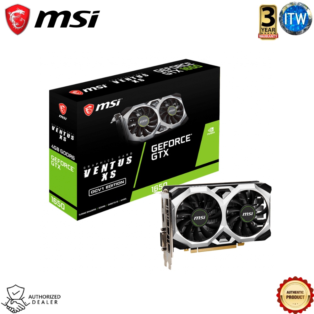 Msi GeForce GTX 1650 D6 VENTUS XS OCV1 4GB GDDR6 Graphic Card