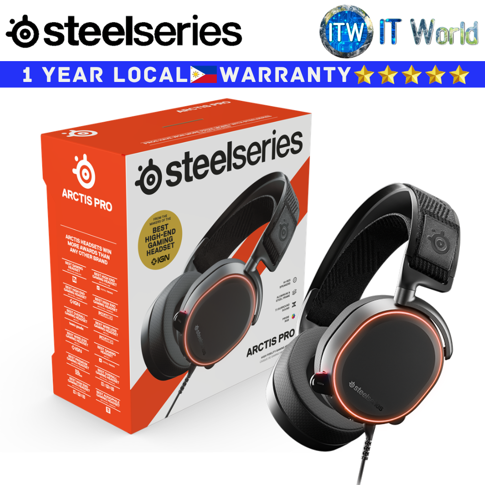 Steelseries Gaming Headphone Headset Arctis Pro High-Fidelity w/ RGB Illumination (61486)