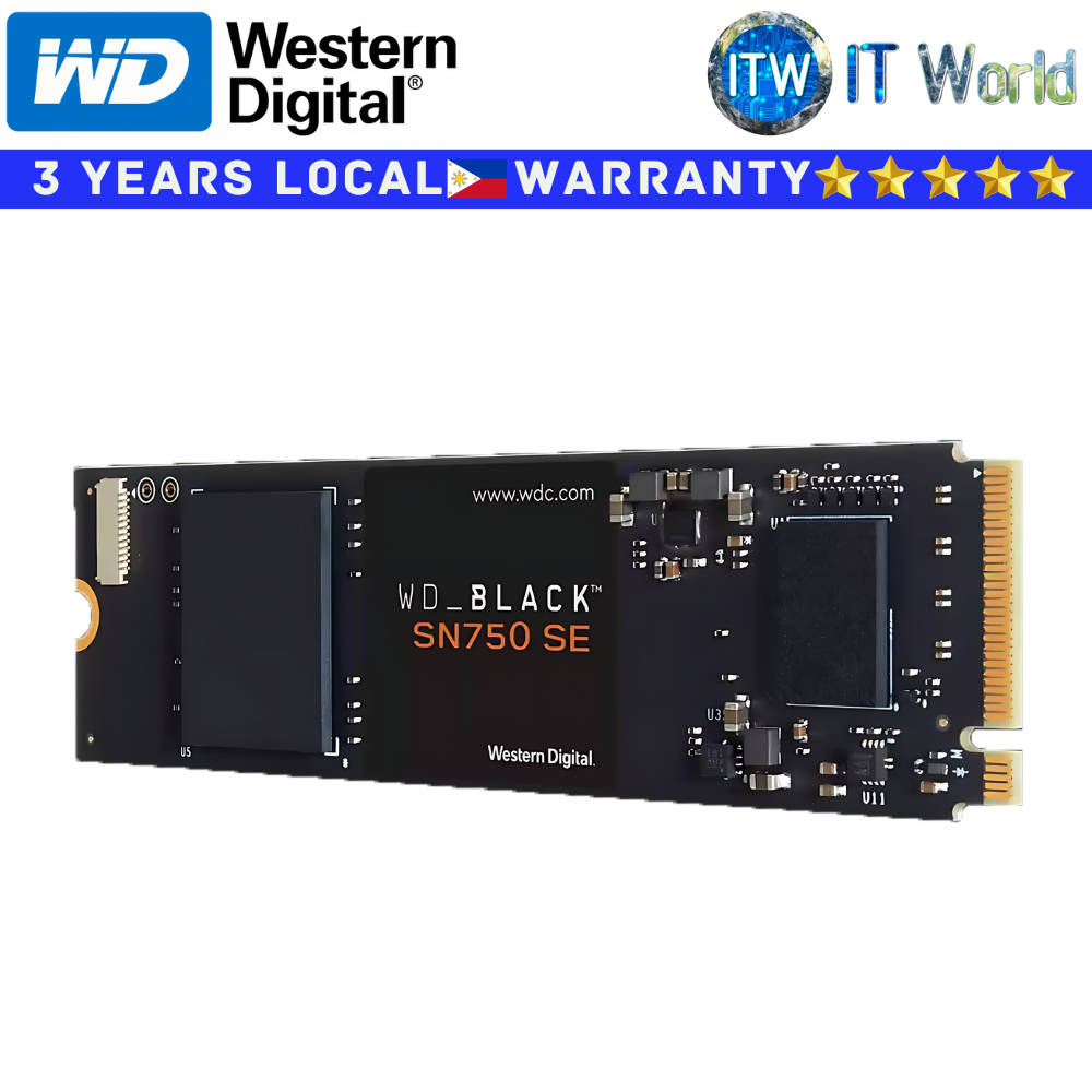 Itw | Western Digital 1TB M 2 NVMe M.2 NVME SSD SN750 SE Black M.2 2280 (WDS100T1B0E)