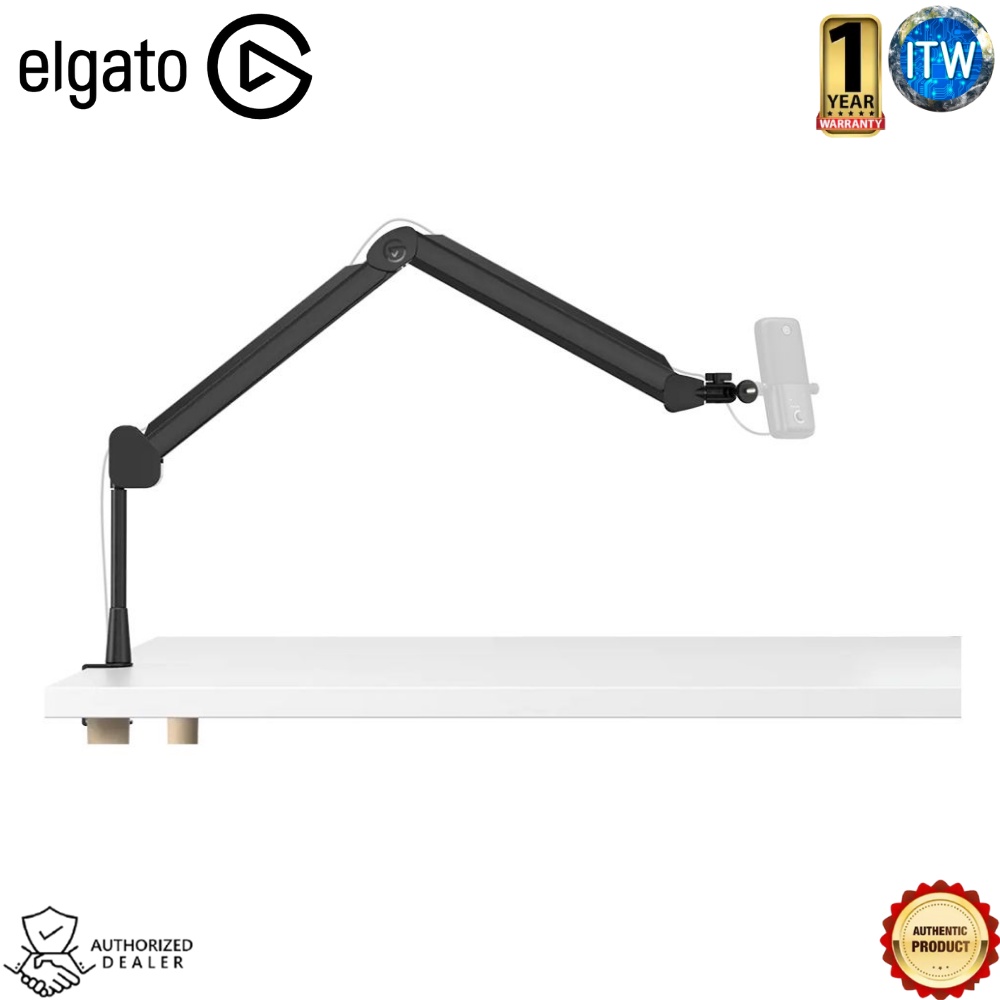 Elgato Wave Mic Arm LP  Low Profile Articulated Arm  Versatile Clamp for Desk (EL-10AAN9901)