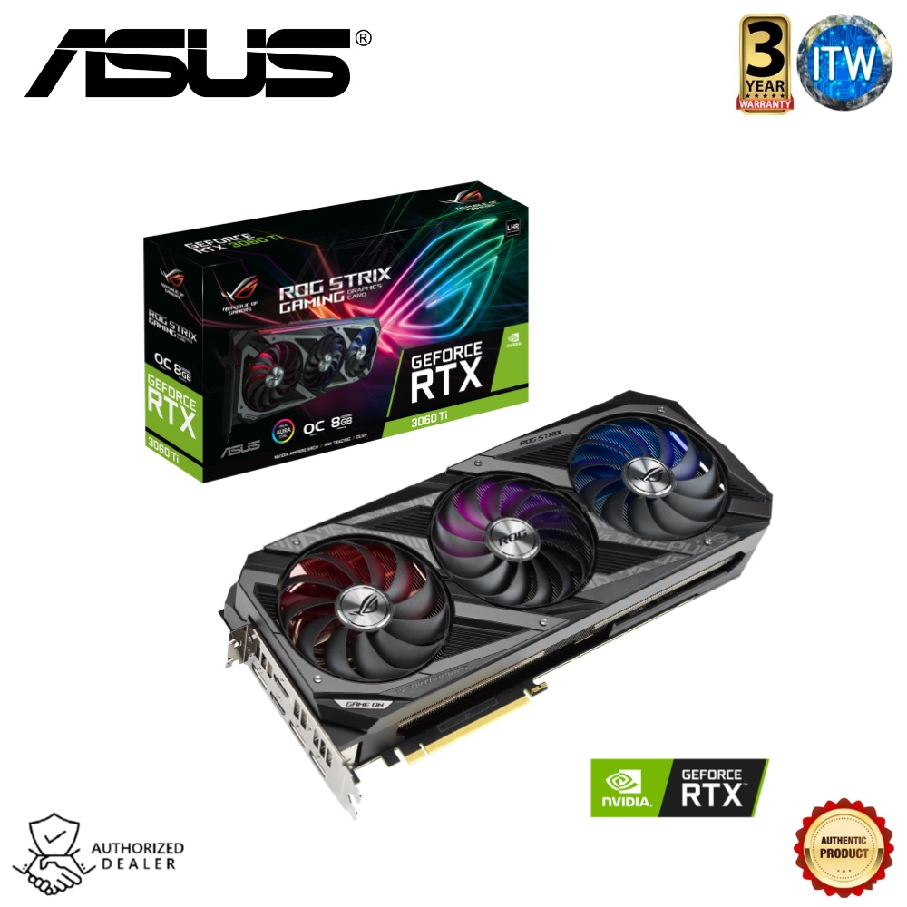 Asus ROG Strix GeForce RTX3060 Ti V2 OC 8GB GDDR6 LHR Graphic Card (ROG-STRIX-RTX3060TI-O8G-V2-GAMING)