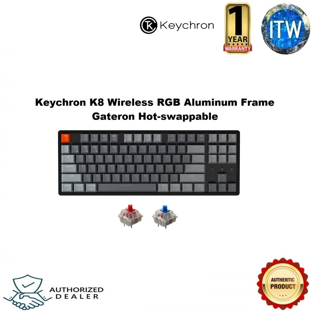 Keychron K8 Wireless RGB Aluminum Frame Gateron Hot-swappable Mechanical Keyboard