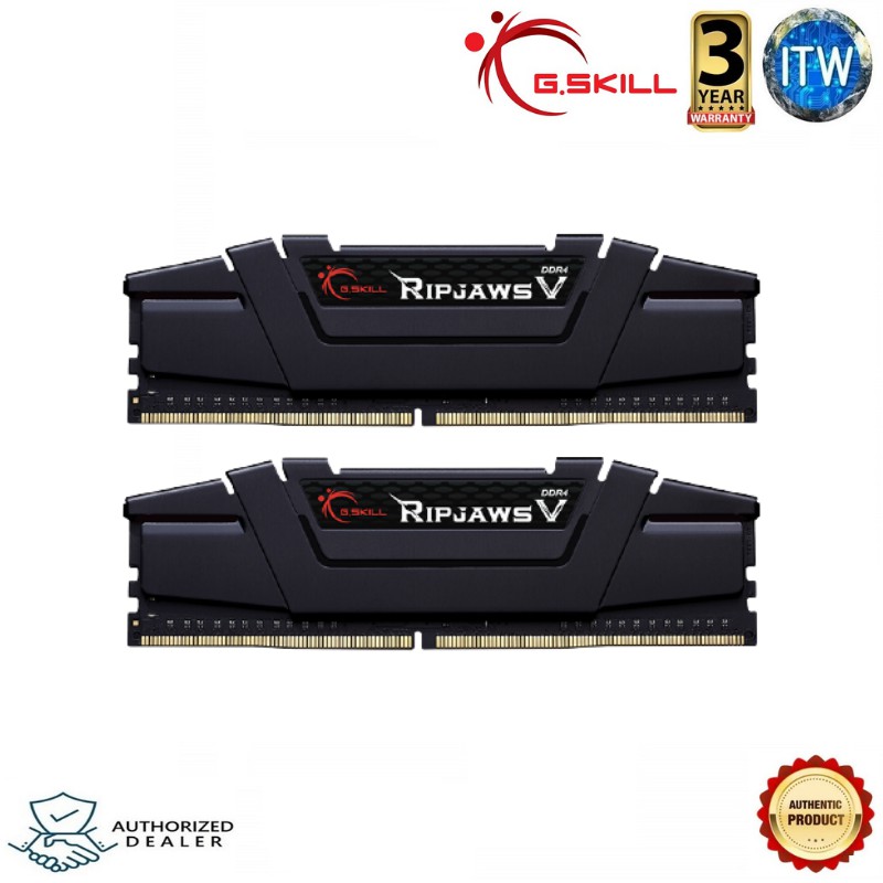 G.Skill Ripjaws V 32GB (2x16GB) DDR4-3600Mhz CL18-22-22-42 1.35V RAM (F4-3600C18D-32GVK)