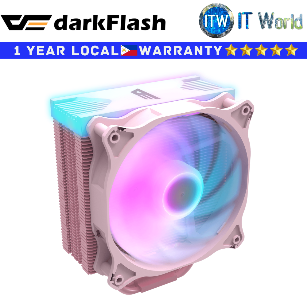 Darkflash CPU Cooler Fan Darkair A-RGB 5V3pin Four Heatpipes Design (Pink)