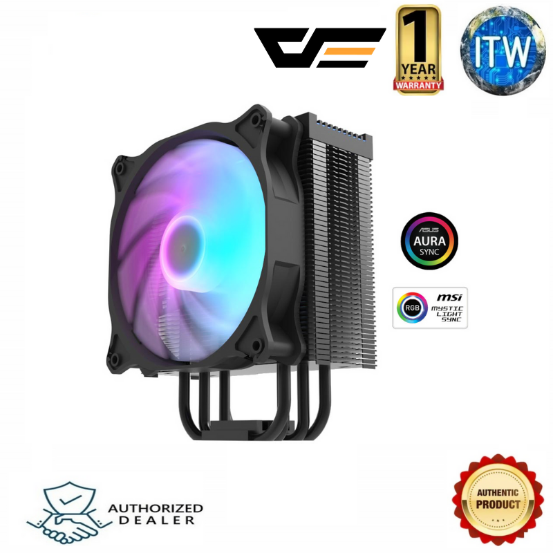 darkFlash DARKAIR A-RGB 5V3pin Four heatpipes design CPU Tower Cooler PINK/WHITE/BLACK (Black)