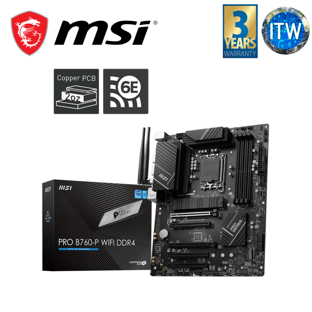 MSI Pro B760-P Wifi ATX LGA1700 DDR4 Motherboard