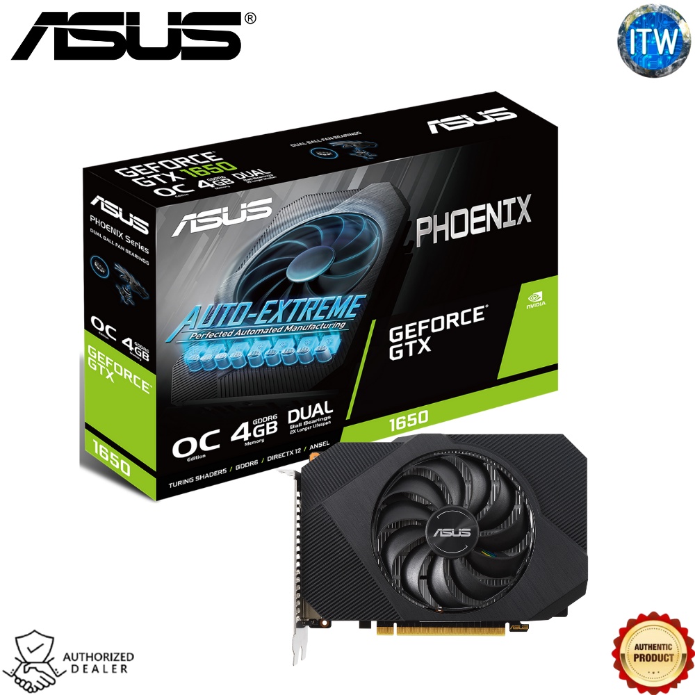 ASUS GTX 1650 Phoenix OC Edition 4GB GDDR6 Geforce Graphic Card (PH-GTX1650-O4GD6-P)