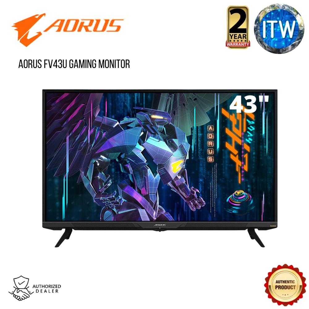 GIGABYTE AORUS FV43U Gaming Monitor - 43&quot; VA QLED 144Hz UHD HDR1000 98% 150% sRGB | GP-FV43U-AP