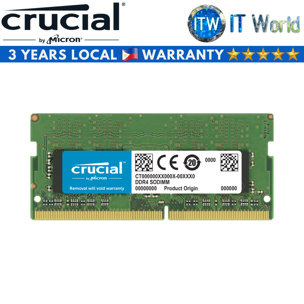 Crucial 32GB DDR4-3200 CL22 SODIMM Unbuffered Memory (CT32G4SFD832A)