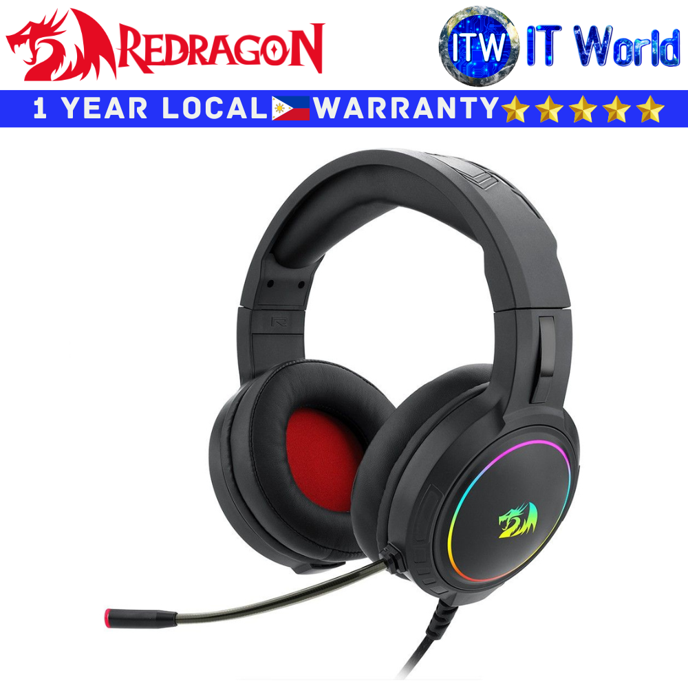 Redragon Wired Gaming Headset Headphones H270 Mento RGB Stereo Black (H270-RGB)