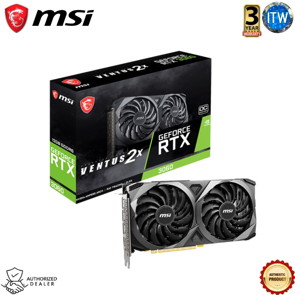 MSI GeForce RTX3060 Ventus 2X 12GB OC GDDR6 Graphics Card