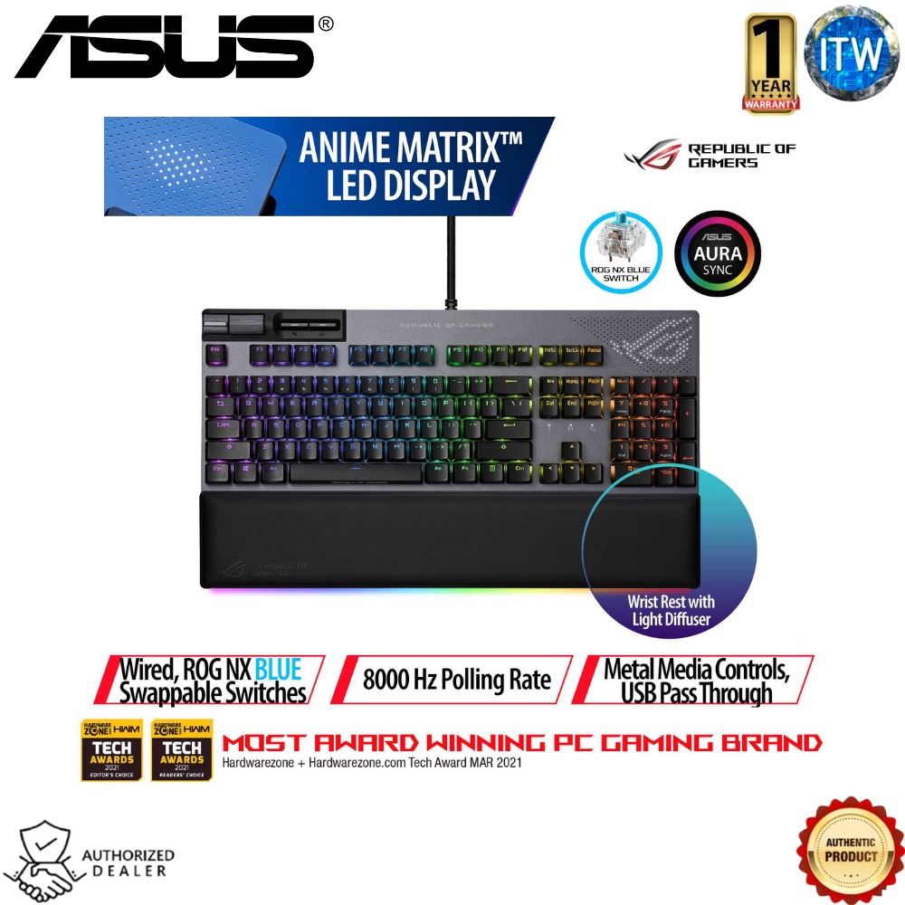 ITW | Asus ROG Strix Flare II - ROG NX Mechanical Switches, Animate Gaming Mechanical Keyboard