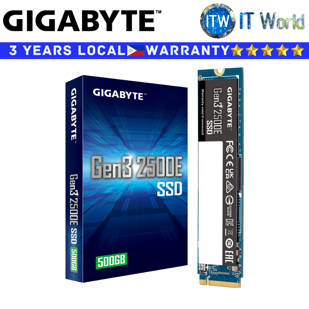 Gigabyte 256GB/500GB/1TB NVME SSD M 2 NVME SSD PCIe 3.0x4 M.2 2280 Gen3 2500E (500GB)