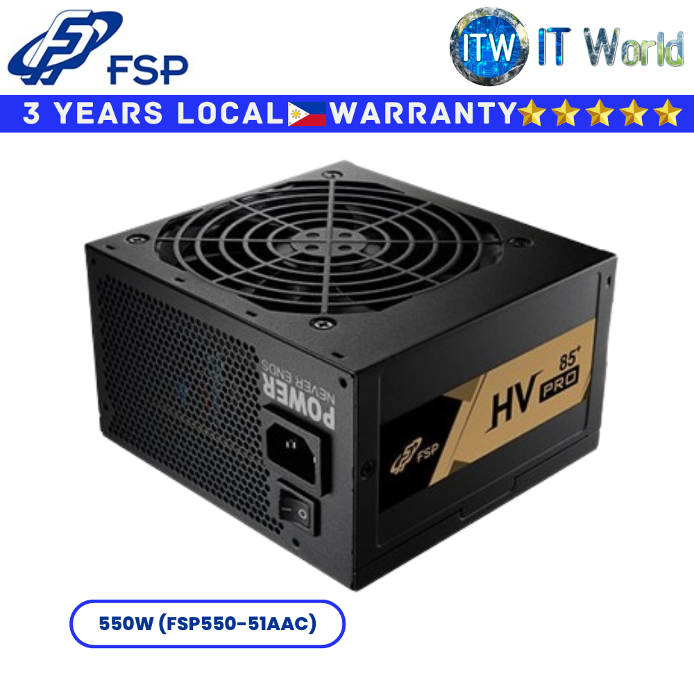 FSP PSU 550Watts HV PRO 85+ Active PFC, ATX Power Supply Unit (FSP550-51AAC)