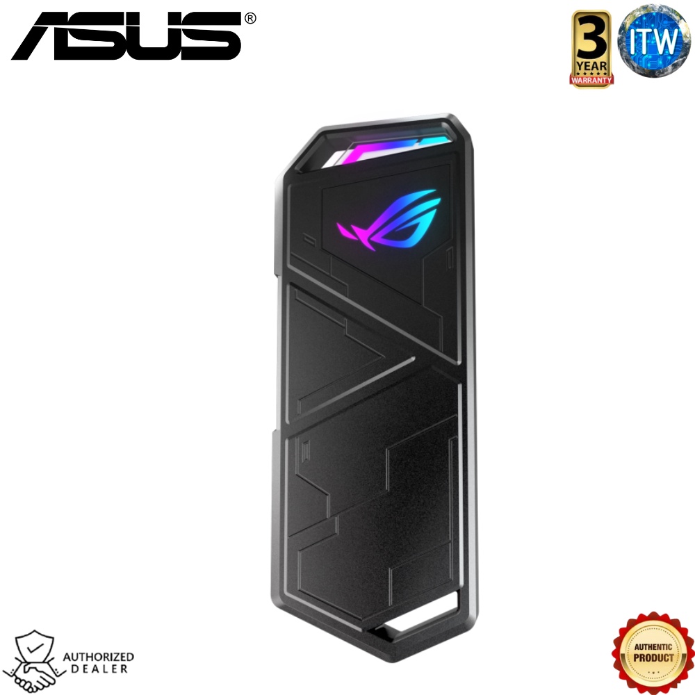 Asus ROG Strix Arion S500 Portable SSD — 500 GB capacity, USB-C®3.2 Gen 2, NVMe SSD with DRAM and large SLC cache for up to 1050 MB/s transfers, 256-bit AES disk and data encryption, NTI Backup Now EZ software, ASUS Aura Sync