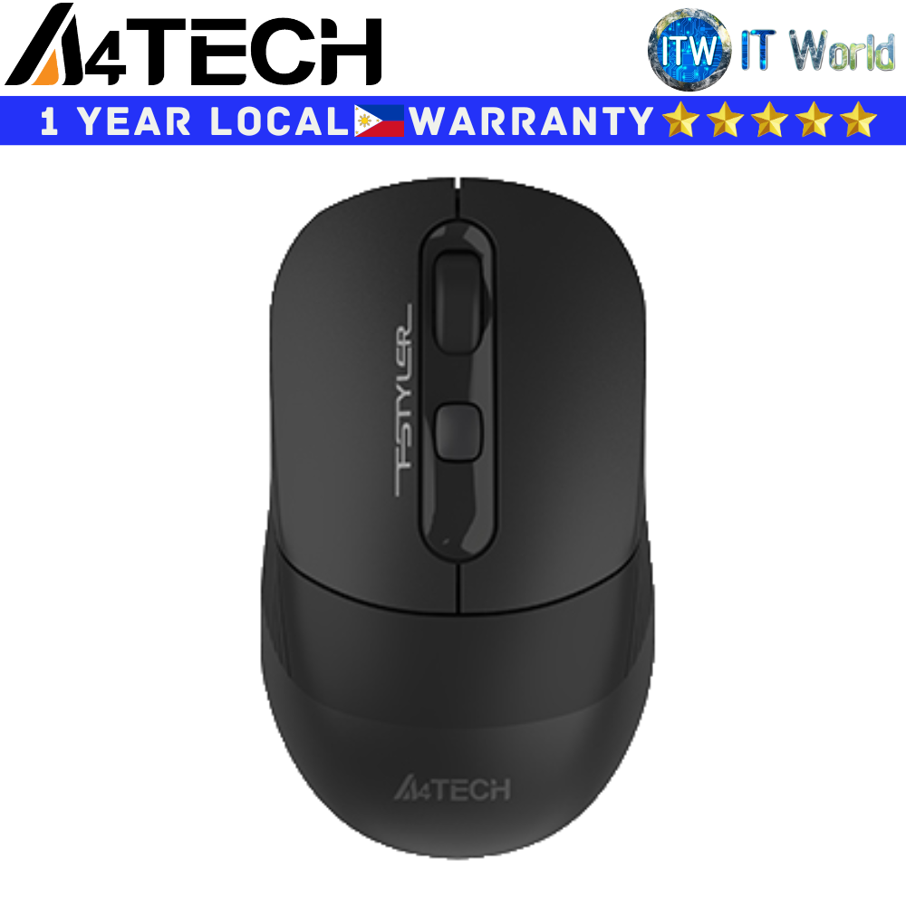 A4Tech Wireless Mouse FB10C Optical Dual Mode Rechargeable (Stone Black)