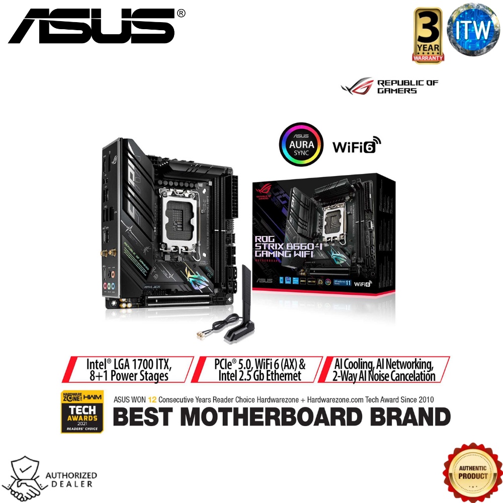 ITW | ASUS Rog Strix B660-I Gaming Wifi Mini-ITX LGA1700 DDR5 Motherboard