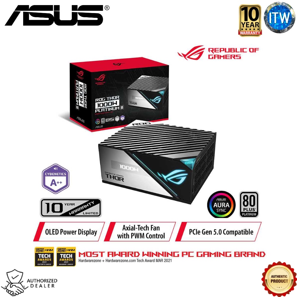 Asus Rog Thor 1200W Platinum II - 1200W, ATX12V, 80+ Platinum Power Supply Unit (ROG-THOR-1200P2-GAMING)