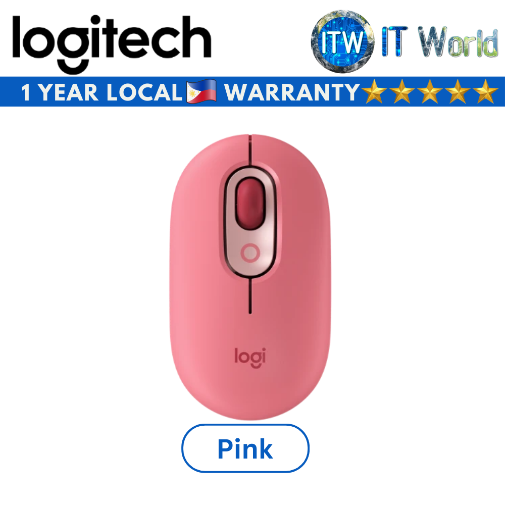 Logitech POP Mouse - Wireless Mouse with Customizable Emoji (Pink)