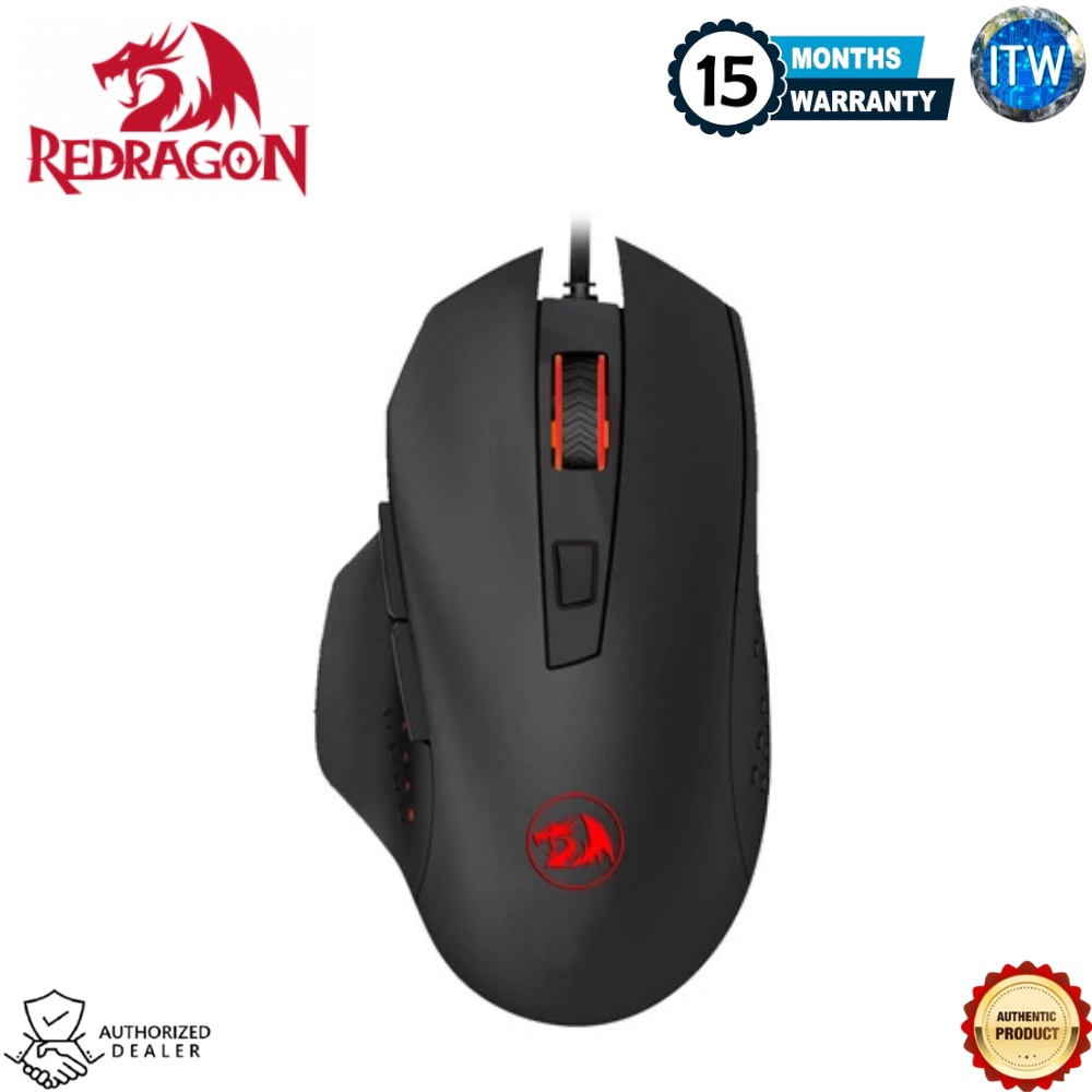 Redragon Gainer M610 - 3200DPI, LED Lighting, Wired USB Gaming Mouse for Windows/Mac PC (Black)