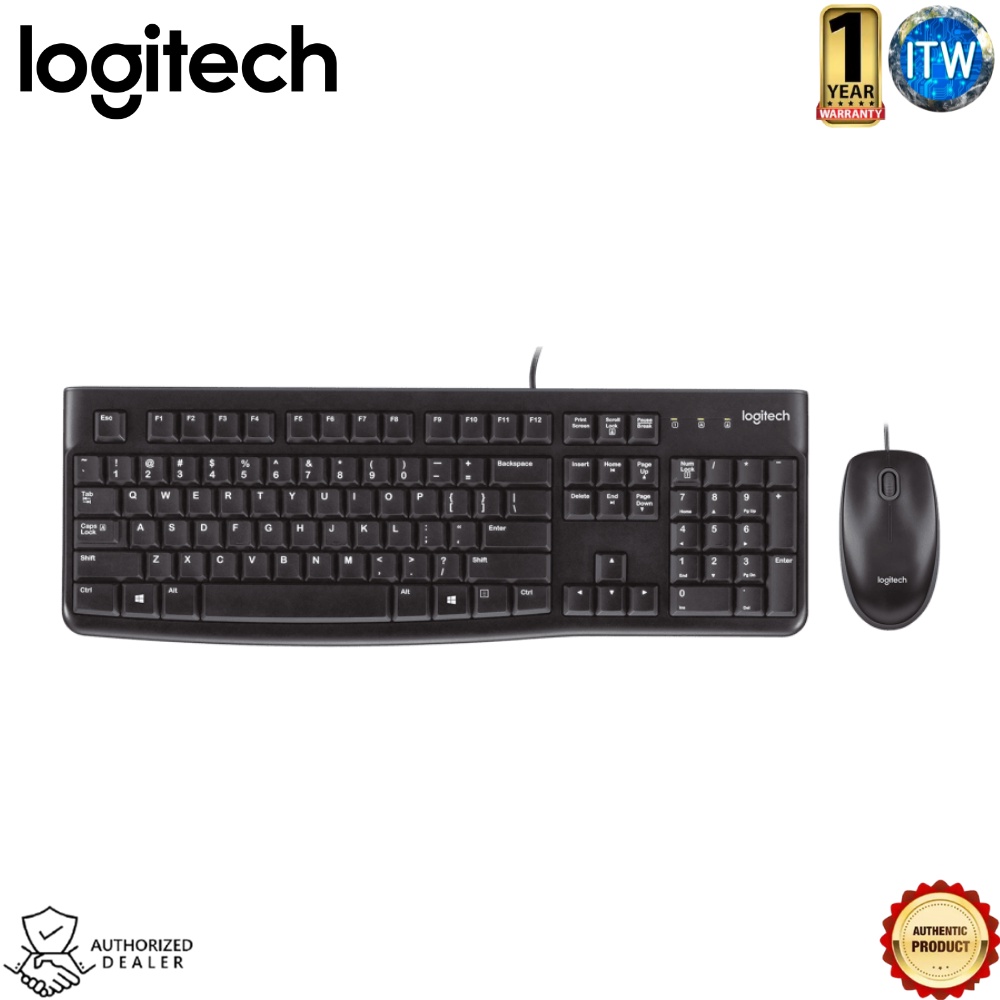 Logitech MK120 Corded Keyboard and Mouse Plug-and-Play USB Combo