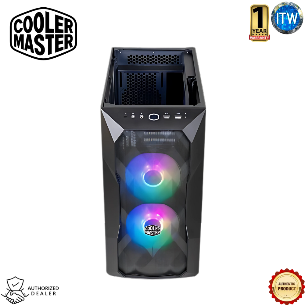 Cooler Master Computer PC Case TD300 Mesh Mini Tower Tempered Glass (Black)