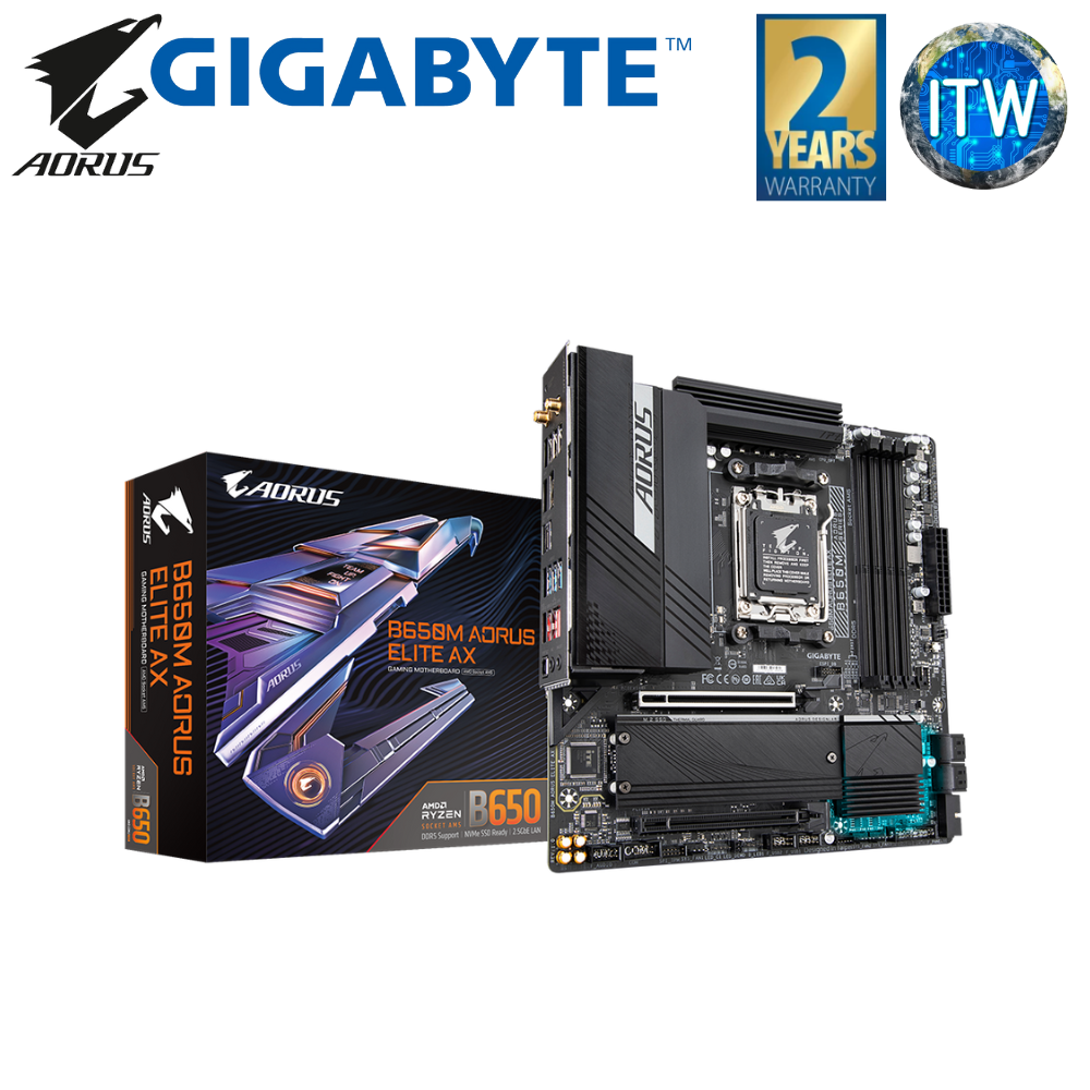 Gigabyte B650M AORUS ELITE AX AM5 mATX DDR5 Motherboard