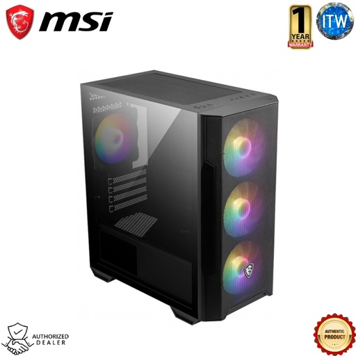 [MSI MAG Forge M100R ARGB] Msi Mag Forge M100R - Micro ATX Tower PC Case (Black)
