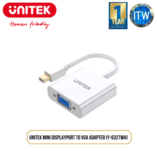 [Y-6327WH] Unitek Mini DisplayPort to VGA Adapter (Y-6327WH)