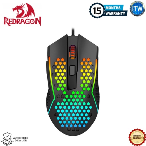 [M987-K REAPING] Redragon Reaping M987-K RGB - 55g Lightweight, 7 Programmable Buttons, 12400DPI, Wired Gaming Mouse