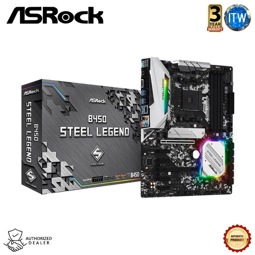 [B450 Steel Legend] Asrock B450 Steel Legend DDR4 - AMD Promontory B450 Chipset ATX Motherboard