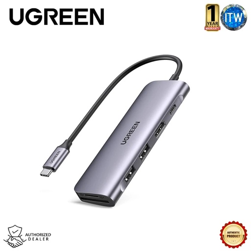 [CM195 -70411] Ugreen 6-in-1 USB C PD Adapter with 4K HDMI Multi-Functional Adapter (CM195/70411)