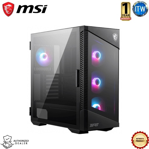 [MSI MPG VELOX 100R] Msi Mpg Velox 100R - Supports ATX / Micro-ATX / Mini-ITX, Mid-Tower PC Case (Black)