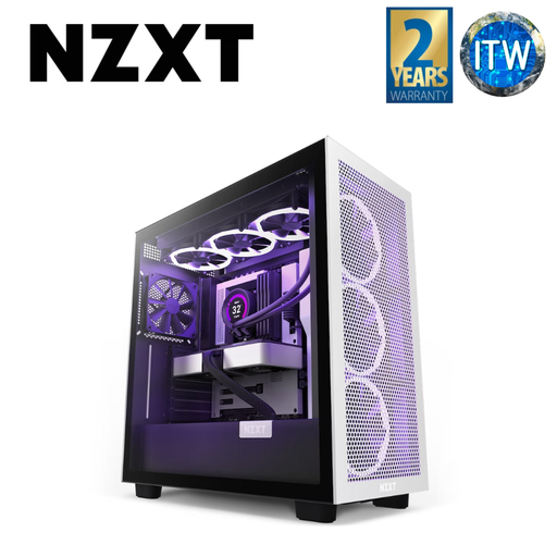 [CM-H71FG-01] NZXT H7 Flow - Front I/O USB Type-C Port Tempered Glass Side Panel ATX Mid Tower PC Gaming Case (Black-White)
