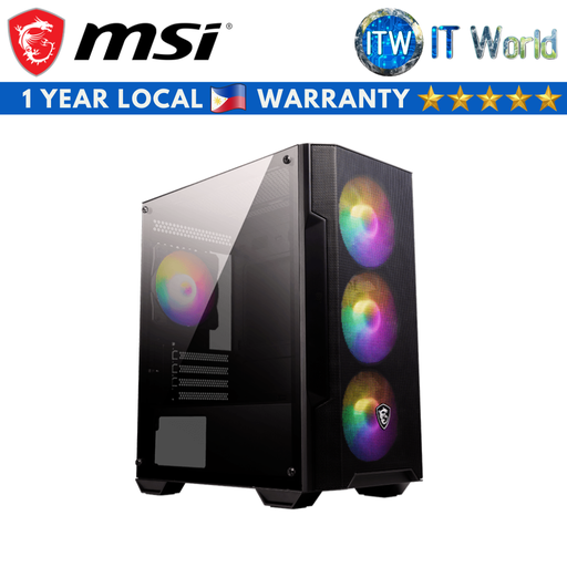 [MSI MAG Forge M100A] MSI MAG Forge M100A Micro ATX Tower Tempered Glass PC Case - Black