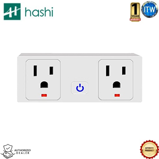 [SM-PW712] Hashi Smart Wi-Fi Plug 10A Outlet Socket works with Amazon echo, Google Assistant (SM-PW712)