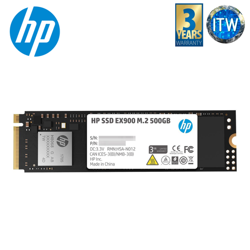 [EX900 500GB] HP EX900 - M.2 2280 PCI-Express 3.0 x4 Nvme 3D TLC NAND Internal Solid State Drive (250GB/500GB/1TB) (500GB)