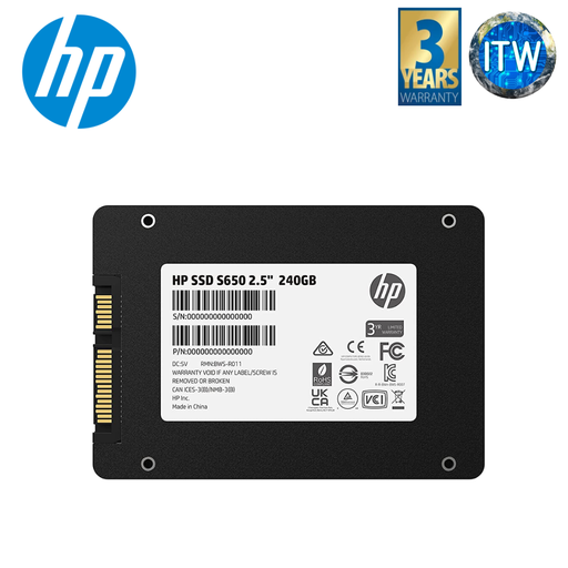 [S650 240GB] HP S650 - 2.5&quot; SATA III ,6 Gb/s, 3D NAND TLC Internal Solid State Hard Drive (240GB/480GB) (240GB)