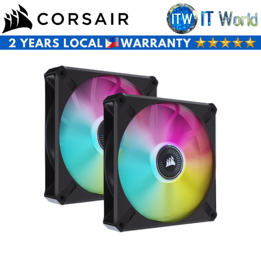 [CS-CO-9050115-WW] Corsair iCUE ML140 RGB ELITE Premium 140mm PWM Magnetic Levitation 2 Fans kit (CS-CO-9050115-WW)