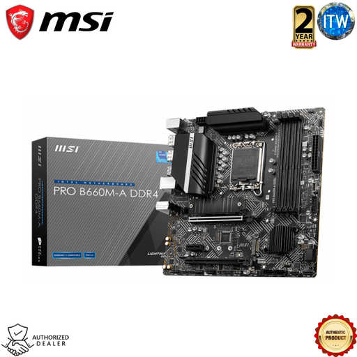 [B660M-A DDR4] Msi Pro B660M-A DDR4 - Intel® B660 Chipset MATX Motherboard